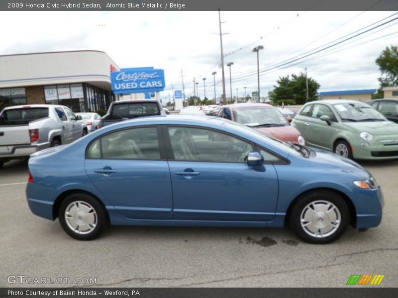 Atomic Blue Metallic / Beige 2009 Honda Civic Hybrid Sedan