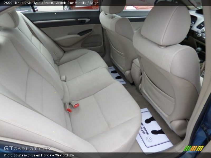 Rear Seat of 2009 Civic Hybrid Sedan