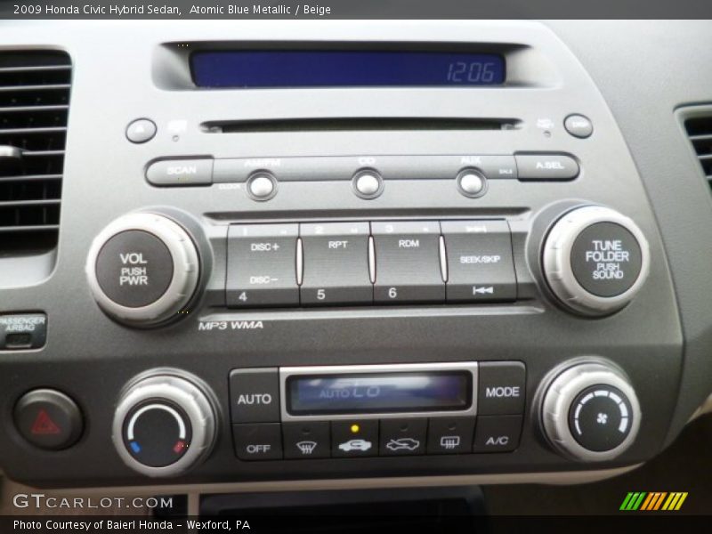 Atomic Blue Metallic / Beige 2009 Honda Civic Hybrid Sedan