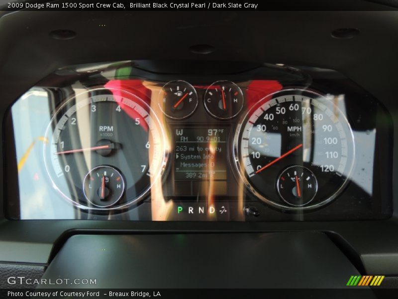 Brilliant Black Crystal Pearl / Dark Slate Gray 2009 Dodge Ram 1500 Sport Crew Cab
