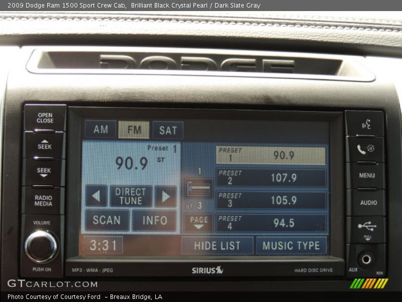 Brilliant Black Crystal Pearl / Dark Slate Gray 2009 Dodge Ram 1500 Sport Crew Cab