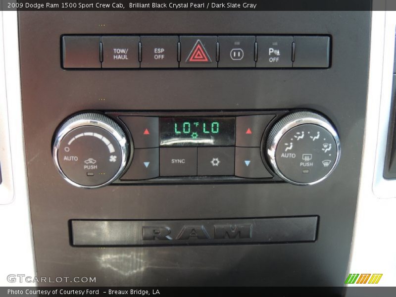 Brilliant Black Crystal Pearl / Dark Slate Gray 2009 Dodge Ram 1500 Sport Crew Cab