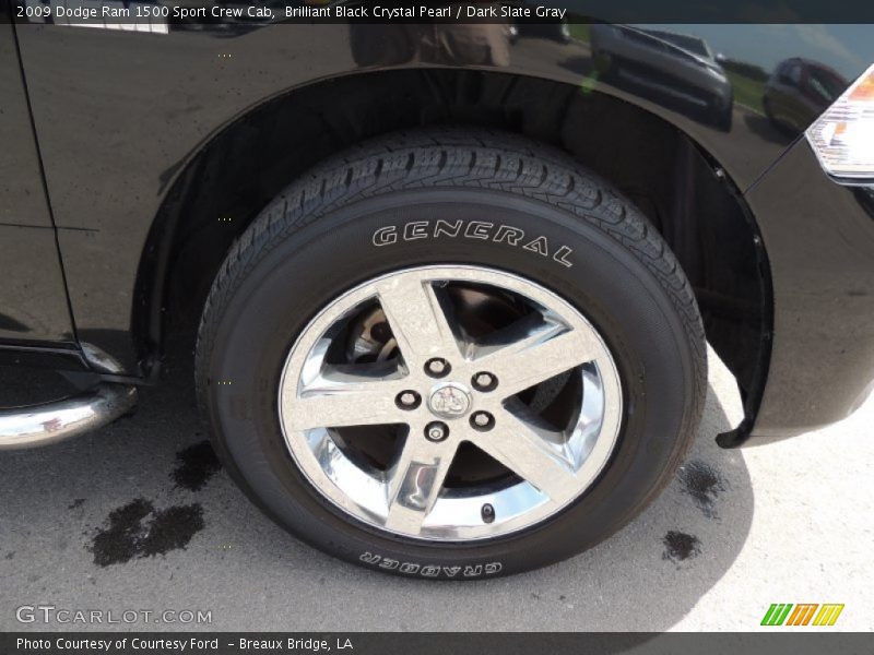 Brilliant Black Crystal Pearl / Dark Slate Gray 2009 Dodge Ram 1500 Sport Crew Cab