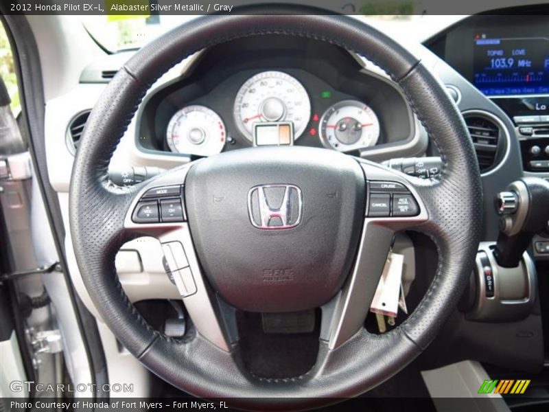 Alabaster Silver Metallic / Gray 2012 Honda Pilot EX-L