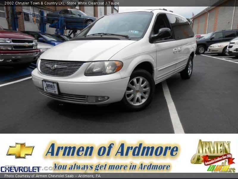 Stone White Clearcoat / Taupe 2002 Chrysler Town & Country LXi