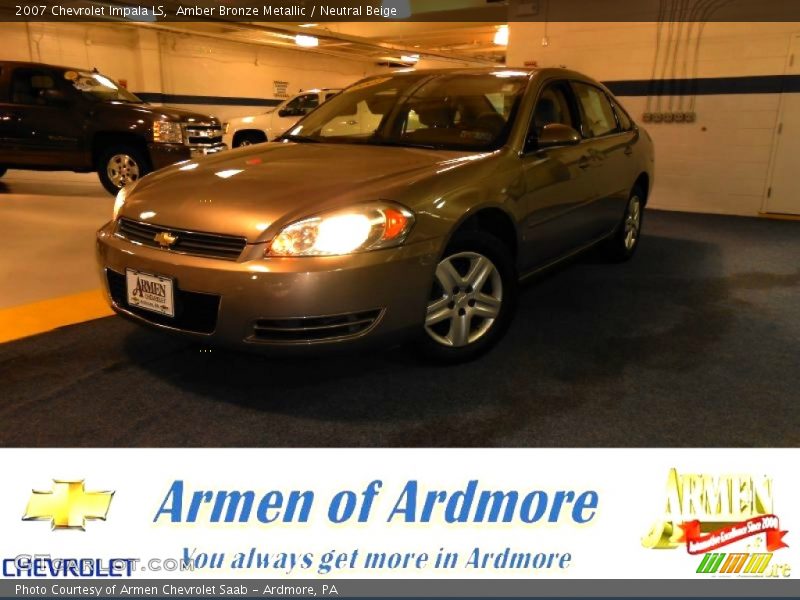 Amber Bronze Metallic / Neutral Beige 2007 Chevrolet Impala LS