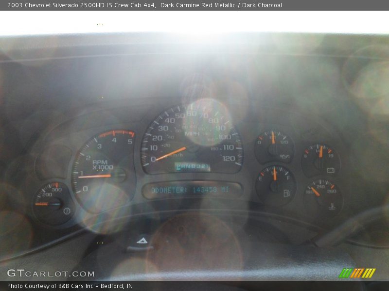 Dark Carmine Red Metallic / Dark Charcoal 2003 Chevrolet Silverado 2500HD LS Crew Cab 4x4