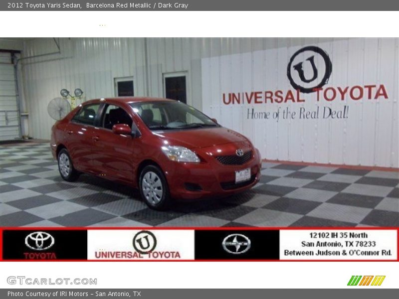 Barcelona Red Metallic / Dark Gray 2012 Toyota Yaris Sedan