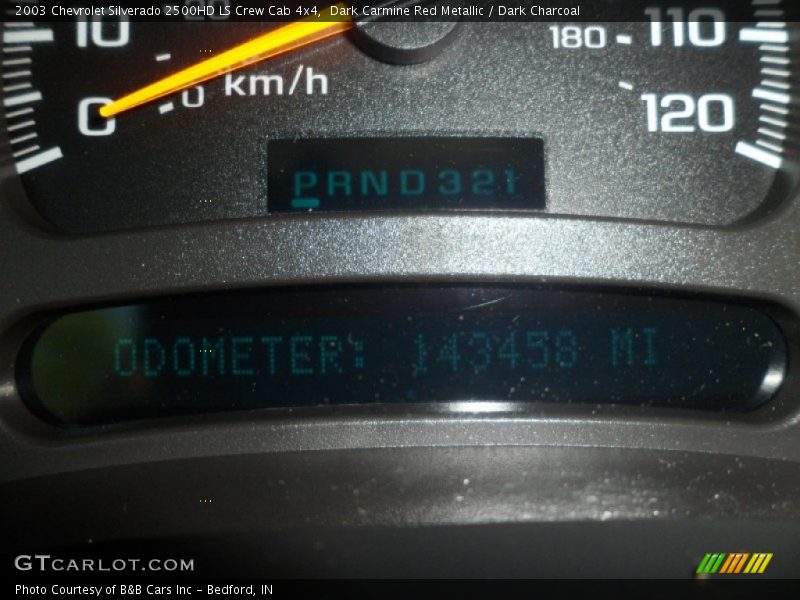 Dark Carmine Red Metallic / Dark Charcoal 2003 Chevrolet Silverado 2500HD LS Crew Cab 4x4