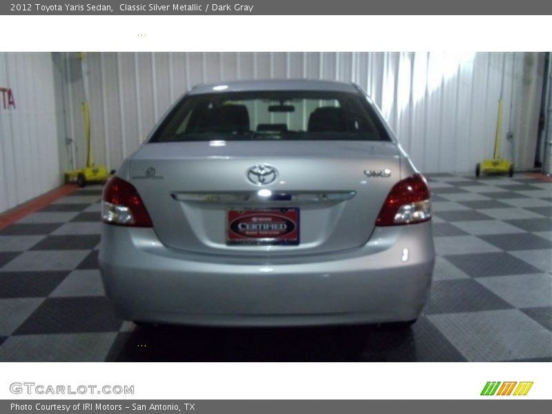 Classic Silver Metallic / Dark Gray 2012 Toyota Yaris Sedan