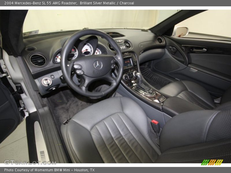 Brilliant Silver Metallic / Charcoal 2004 Mercedes-Benz SL 55 AMG Roadster
