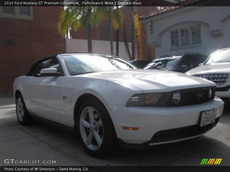 Performance White / Charcoal Black 2010 Ford Mustang GT Premium Convertible