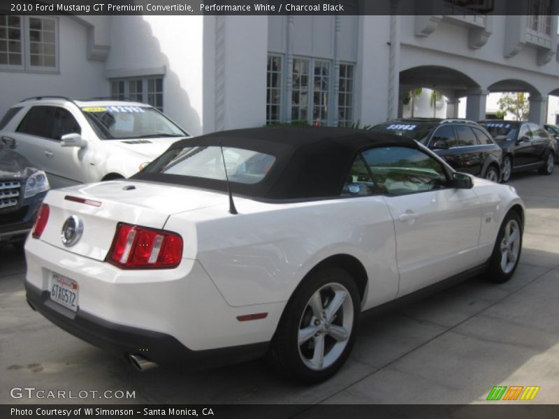Performance White / Charcoal Black 2010 Ford Mustang GT Premium Convertible