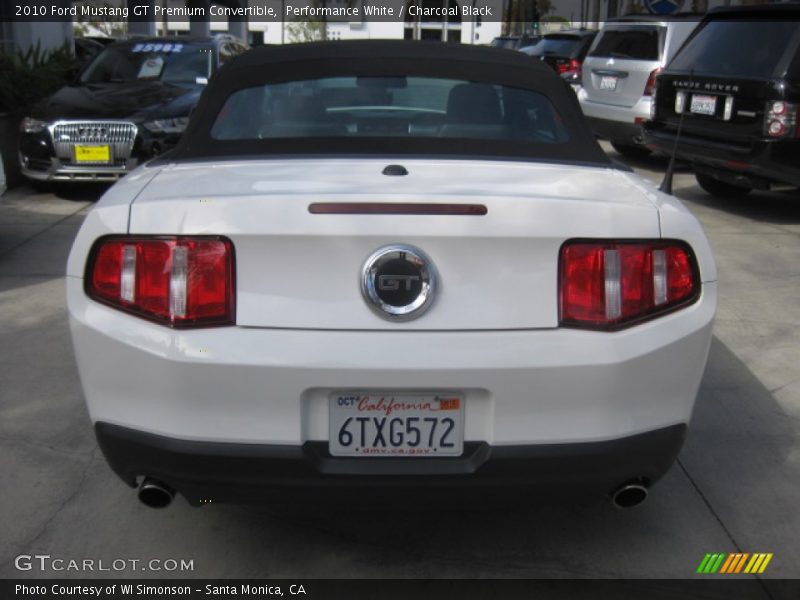 Performance White / Charcoal Black 2010 Ford Mustang GT Premium Convertible