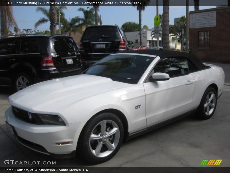 Performance White / Charcoal Black 2010 Ford Mustang GT Premium Convertible