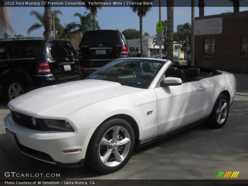 Performance White / Charcoal Black 2010 Ford Mustang GT Premium Convertible
