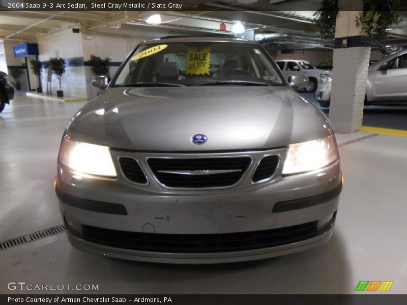 Steel Gray Metallic / Slate Gray 2004 Saab 9-3 Arc Sedan