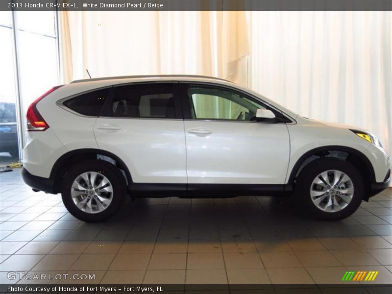 White Diamond Pearl / Beige 2013 Honda CR-V EX-L