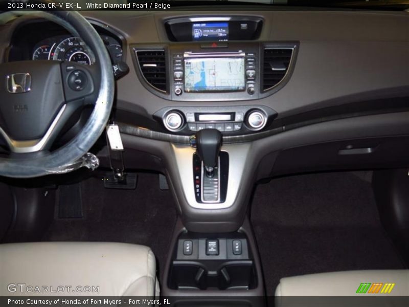 White Diamond Pearl / Beige 2013 Honda CR-V EX-L