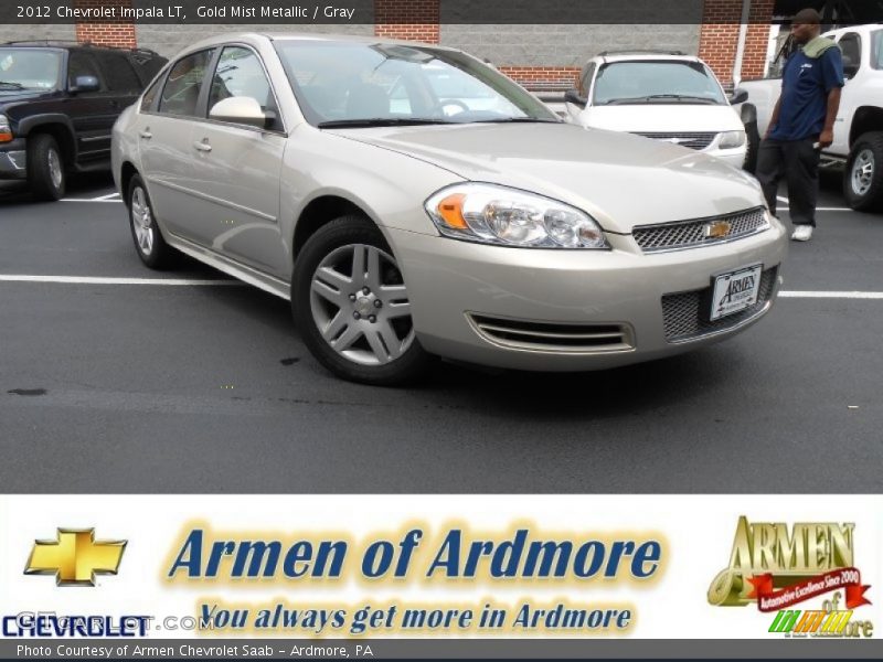 Gold Mist Metallic / Gray 2012 Chevrolet Impala LT