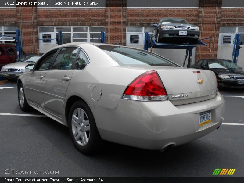 Gold Mist Metallic / Gray 2012 Chevrolet Impala LT