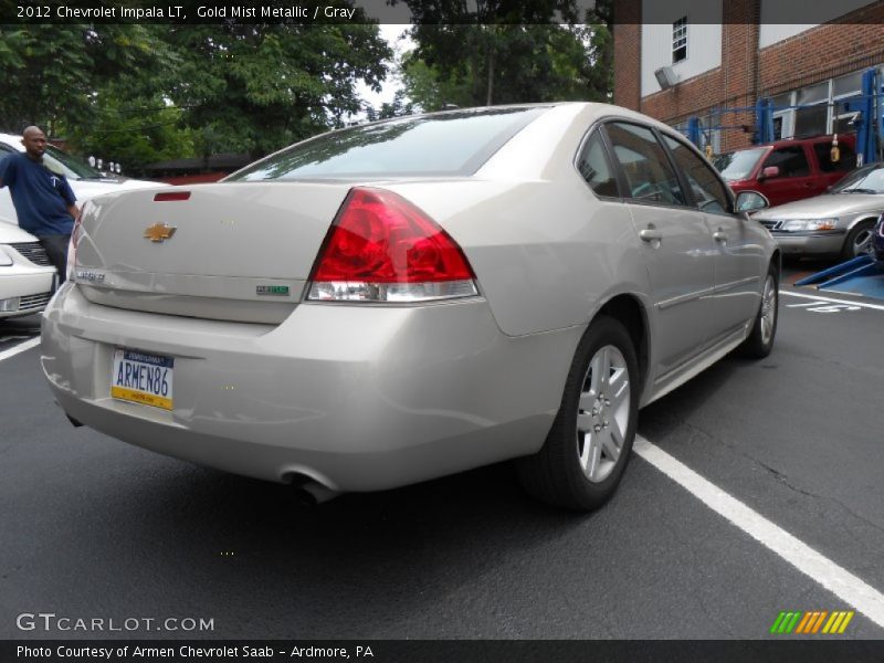Gold Mist Metallic / Gray 2012 Chevrolet Impala LT