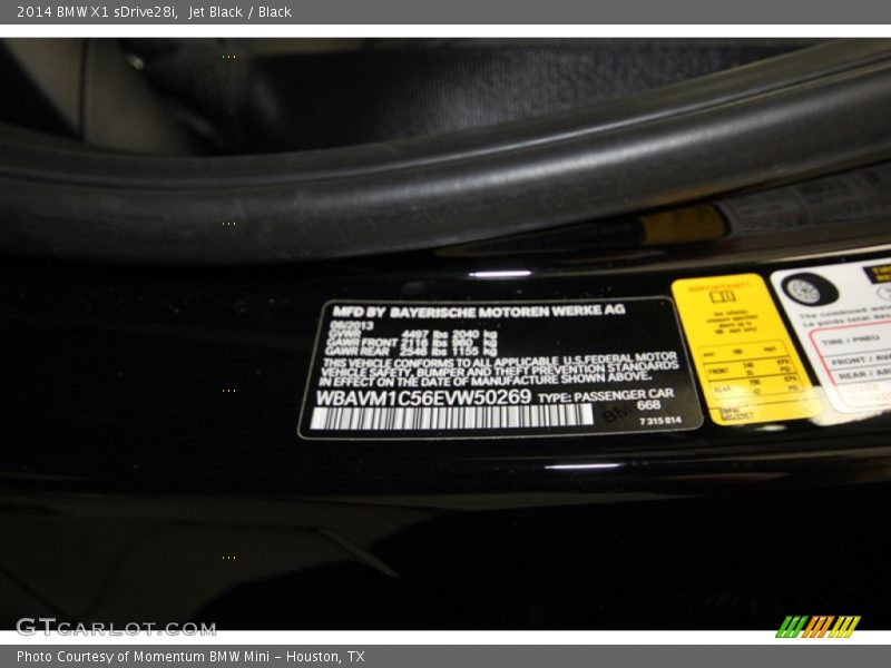Jet Black / Black 2014 BMW X1 sDrive28i