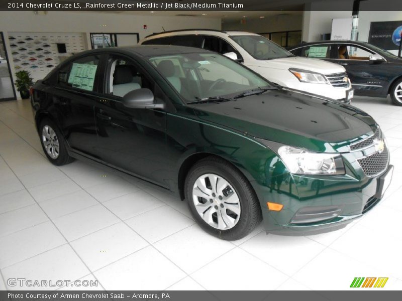 Rainforest Green Metallic / Jet Black/Medium Titanium 2014 Chevrolet Cruze LS