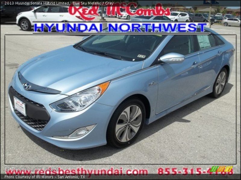Blue Sky Metallic / Gray 2013 Hyundai Sonata Hybrid Limited