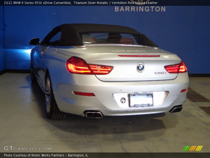 Titanium Silver Metallic / Vermillion Red Nappa Leather 2012 BMW 6 Series 650i xDrive Convertible