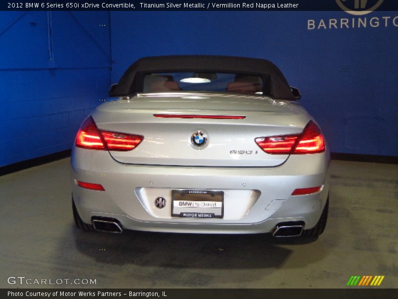 Titanium Silver Metallic / Vermillion Red Nappa Leather 2012 BMW 6 Series 650i xDrive Convertible