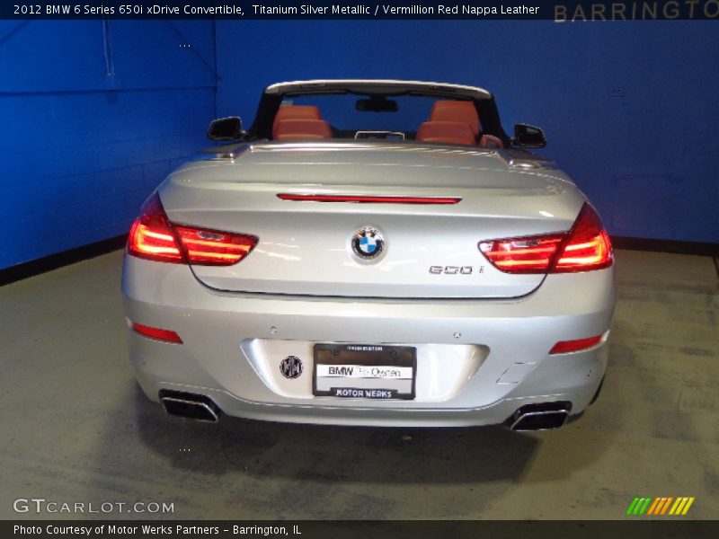 Titanium Silver Metallic / Vermillion Red Nappa Leather 2012 BMW 6 Series 650i xDrive Convertible
