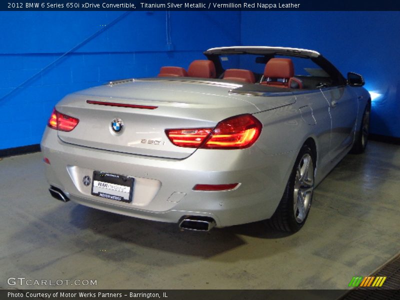 Titanium Silver Metallic / Vermillion Red Nappa Leather 2012 BMW 6 Series 650i xDrive Convertible