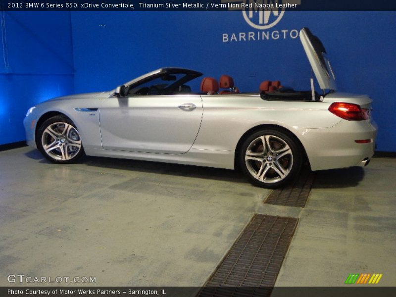 Titanium Silver Metallic / Vermillion Red Nappa Leather 2012 BMW 6 Series 650i xDrive Convertible