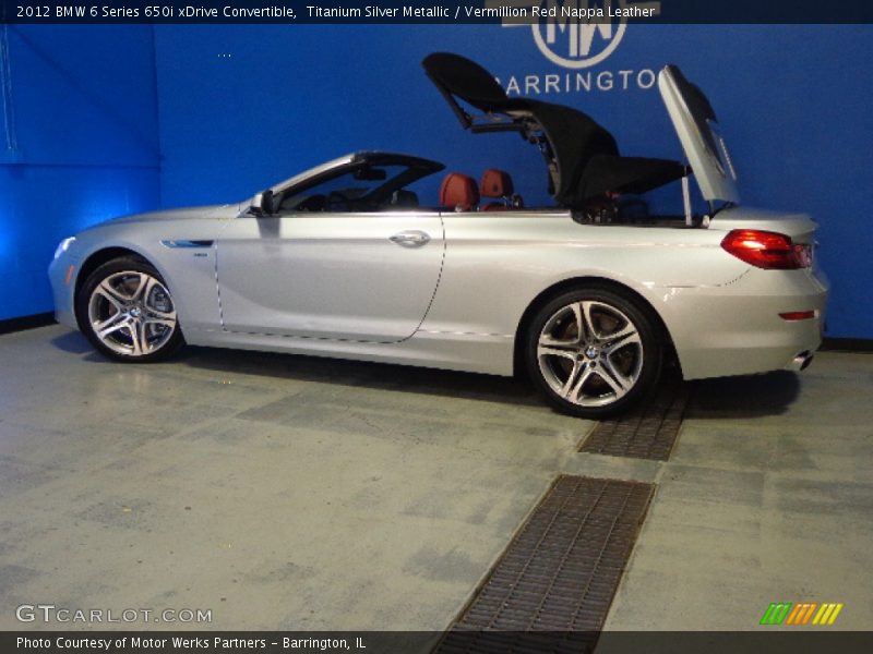 Titanium Silver Metallic / Vermillion Red Nappa Leather 2012 BMW 6 Series 650i xDrive Convertible