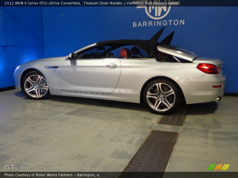 Titanium Silver Metallic / Vermillion Red Nappa Leather 2012 BMW 6 Series 650i xDrive Convertible