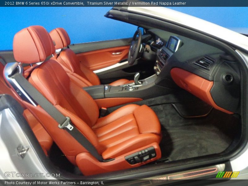 Titanium Silver Metallic / Vermillion Red Nappa Leather 2012 BMW 6 Series 650i xDrive Convertible