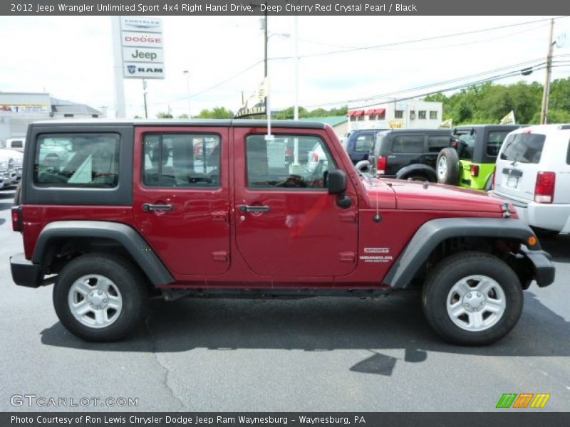 Deep Cherry Red Crystal Pearl / Black 2012 Jeep Wrangler Unlimited Sport 4x4 Right Hand Drive