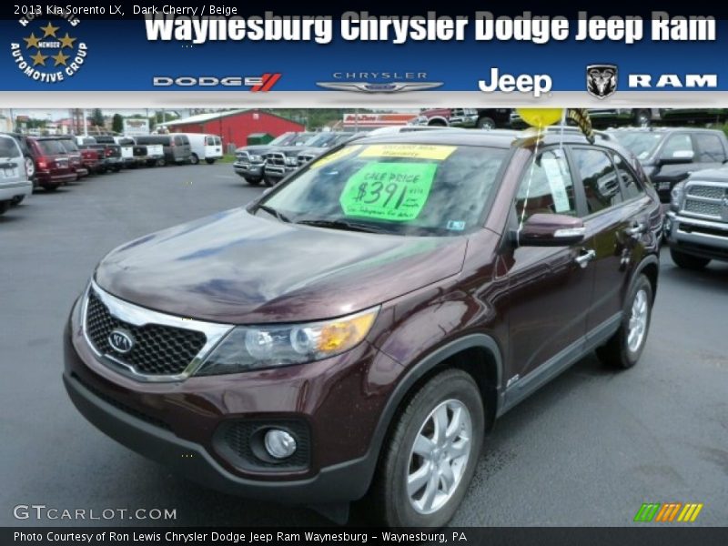 Dark Cherry / Beige 2013 Kia Sorento LX