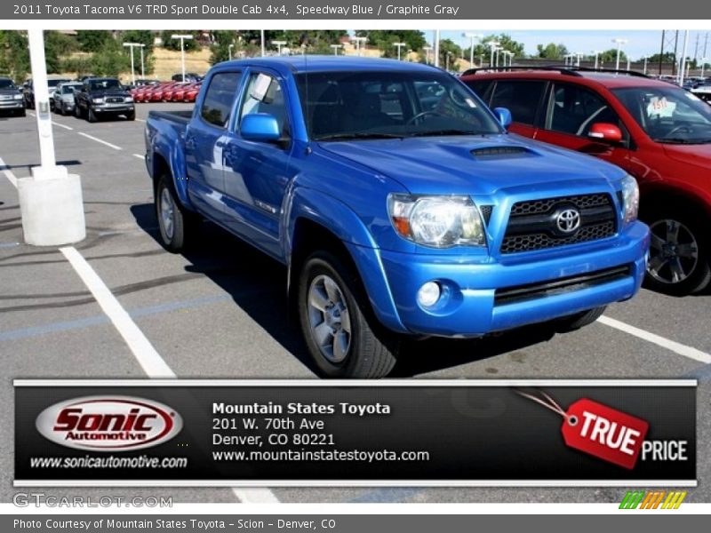 Speedway Blue / Graphite Gray 2011 Toyota Tacoma V6 TRD Sport Double Cab 4x4