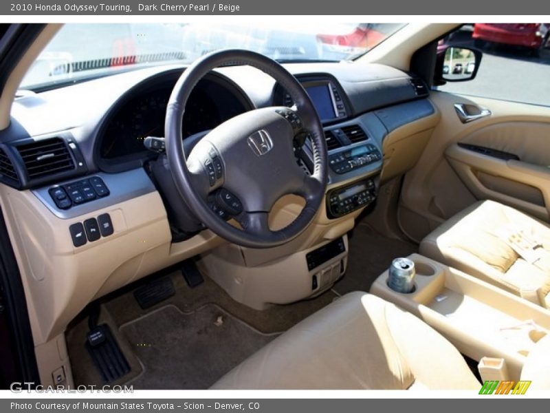 Dark Cherry Pearl / Beige 2010 Honda Odyssey Touring
