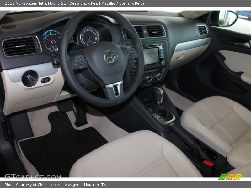 Deep Black Pearl Metallic / Cornsilk Beige 2013 Volkswagen Jetta Hybrid SE