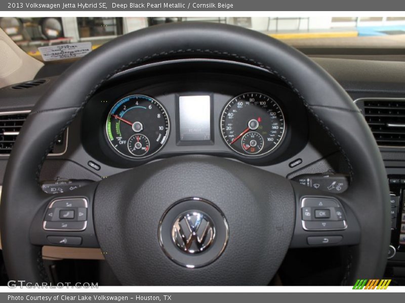 Deep Black Pearl Metallic / Cornsilk Beige 2013 Volkswagen Jetta Hybrid SE
