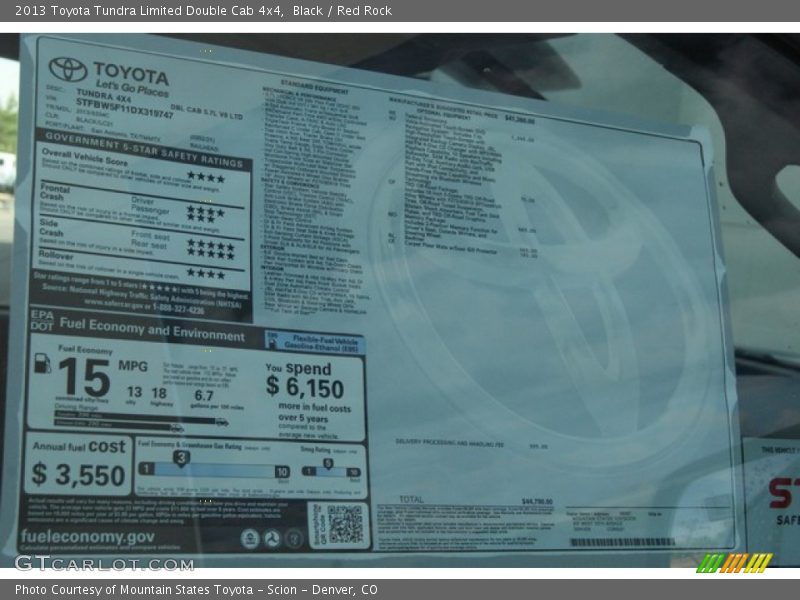 Black / Red Rock 2013 Toyota Tundra Limited Double Cab 4x4