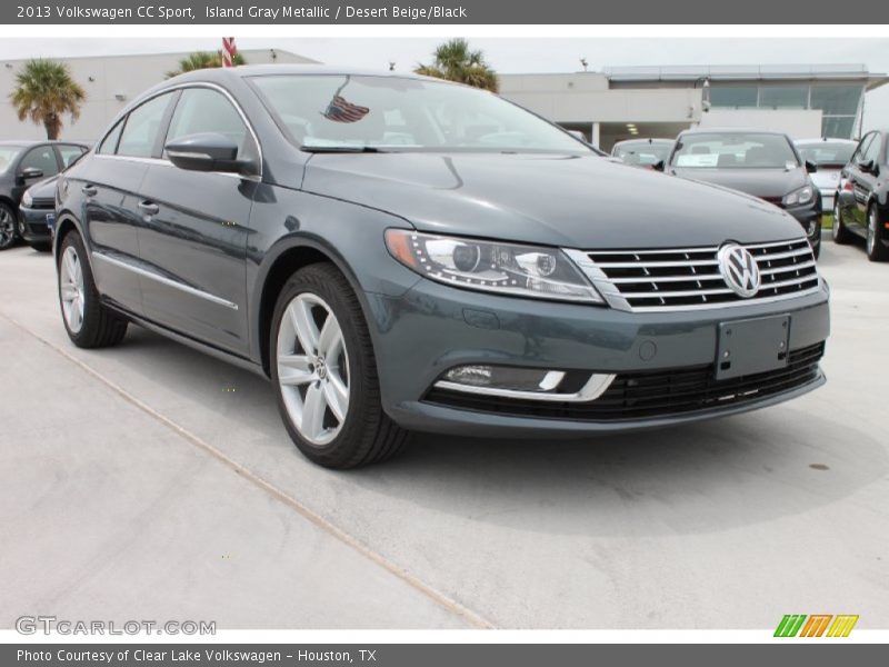 Island Gray Metallic / Desert Beige/Black 2013 Volkswagen CC Sport