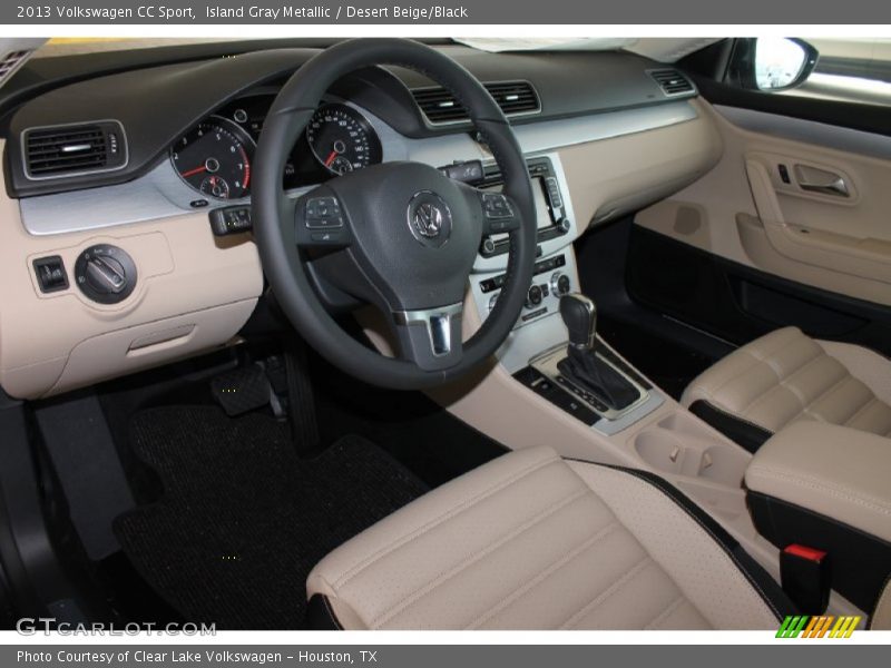 Island Gray Metallic / Desert Beige/Black 2013 Volkswagen CC Sport