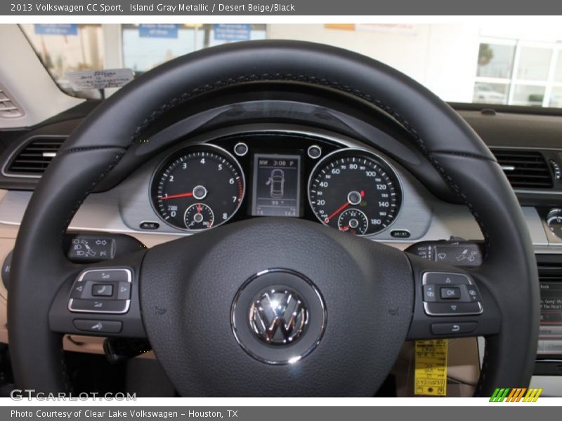 Island Gray Metallic / Desert Beige/Black 2013 Volkswagen CC Sport