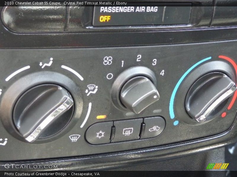 Controls of 2010 Cobalt SS Coupe