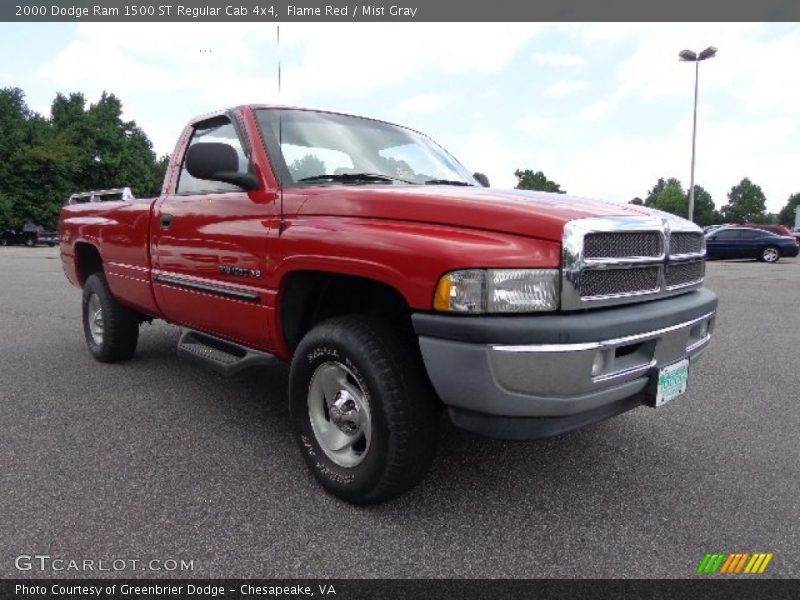 Flame Red / Mist Gray 2000 Dodge Ram 1500 ST Regular Cab 4x4