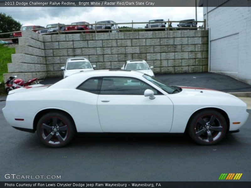 Bright White / Radar Red/Dark Slate Gray 2013 Dodge Challenger Rallye Redline
